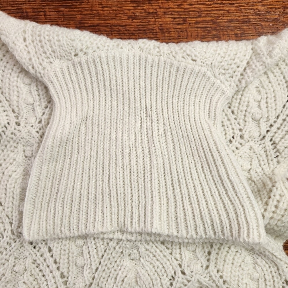 A New Day white Turtle Neck open knit sweater size small - Picture 9 of 16